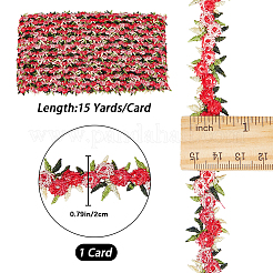 15 Yards Flower Polyester Embroidery Lace Ribbon&nbsp;OCOR-WH0070-77F