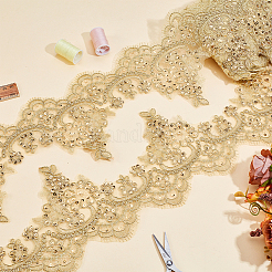 Polyester Flower Embroidery Ribbon&nbsp;OCOR-WH0078-538