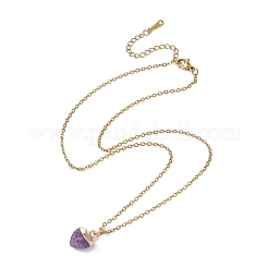 Heart Natural Mixed Gemstone Pendant Necklace&nbsp;NJEW-JN04486