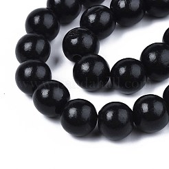 Spray Painted Natural Wood Beads Strands&nbsp;WOOD-S053-57A