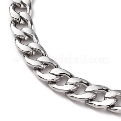 Tarnish Resistant Men's Fashionable 304 Stainless Steel Cuban Link Chain Bracelets&nbsp;BJEW-JB05657-02