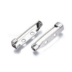 Tarnish Resistant 201 Stainless Steel Brooch Pin Back Safety Catch Bar Pins&nbsp;X-STAS-S117-021C