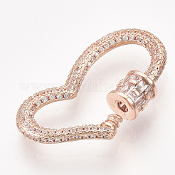 Brass Micro Pave Cubic Zirconia Screw Carabiner Lock Charms&nbsp;ZIRC-S061-95RG