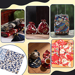 Japanese-style Cotton Sakura Pattern Fabric for Clothing & Decor&nbsp;DIY-WH0622-738