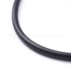 4mm Black Rubber Necklace Jewelry Making&nbsp;X-NJEW-H078-16