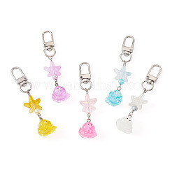 5Pcs Starfish Octopus Resin Pendant Decorations&nbsp;HJEW-TAC0182