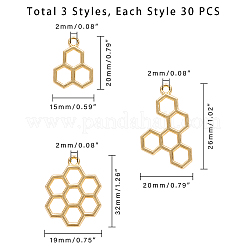 Alloy Open Back Bezel Pendants&nbsp;PALLOY-WH0065-60