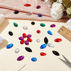 96Pcs 24 Styles Oval Teardrop Horse Eye Sew on Rhinestone&nbsp;ACRT-PH0001-15
