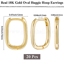 10Pairs Brass Huggie Hoop Earrings&nbsp;EJEW-BBC0002-22G