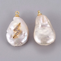 Natural Cultured Freshwater Pearl Pendants&nbsp;PEAR-F008-38G