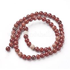 Natural Red Jasper Beads Strands&nbsp;G-F348-02-6mm