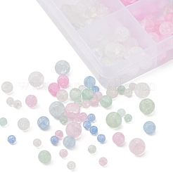 12 Style Crackle Glass Beads&nbsp;GLAA-YW0001-23