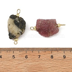 Raw Rough Natural Multicolor Tourmaline Connector Charm&nbsp;PALLOY-JF06043