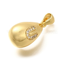 Rack Plating Brass Micro Pave Cubic Zirconia Pendants&nbsp;KK-L226-102G-U