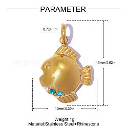 304 Stainless Steel with Sapphire Rhinestone Pendants&nbsp;RB-OY001-44G