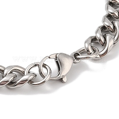 Ion Plating(IP) 304 Stainless Steel Feather Link Chain Bracelets for Men&nbsp;BJEW-B096-44AS