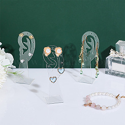 Transparent Acrylic Slant Back Earring Display Stands&nbsp;EDIS-WH0035-07A
