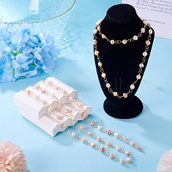 Handmade Cultured Freshwater Pearl Beaded Chains&nbsp;AJEW-TA0001-94