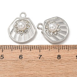 Alloy & ABS Imitation Pearl & Rhinestone Pendants&nbsp;FIND-K030-18D-P