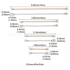 8 Strands 8 Styles 304 Stainless Steel Chain Extender&nbsp;STAS-YW0001-12