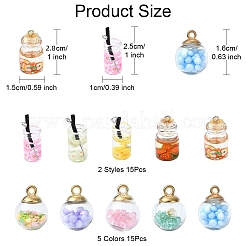 30Pcs 10 Styles Glass Pendants&nbsp;GLAA-YW0003-61