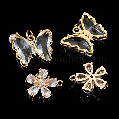 4Pcs 2 Styles Transparent Glass Pendants&nbsp;FIND-TADJ0001-01