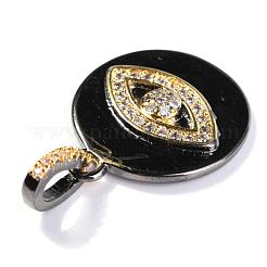 Brass Micro Pave Cubic Zirconia Pendants&nbsp;KK-I673-40