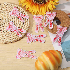 24pcs Bowknot with Dance Shoes Polyester Embroidery Sew on Cloth Patches&nbsp;PATC-CA0001-36