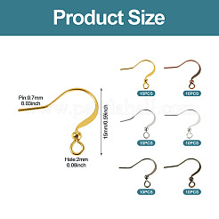 60Pcs 6 Colors Brass French Earring Hooks&nbsp;KK-TADJ0001-10