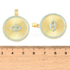 Brass Micro Pave Sky Blue Cubic Zirconia Pendants&nbsp;CU-CBA6938-06G-02