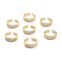 Clear Cubic Zirconia Open Cuff Ring for Women&nbsp;RJEW-C018-08G