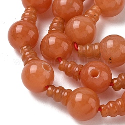 Natural Red Aventurine 3-Hole Guru Beads Strands&nbsp;G-H064-E11-01