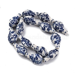 Handmade Blue and White Porcelain Beads Strands&nbsp;PORC-I027-13B