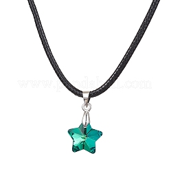Glass Star Pendant Necklaces&nbsp;NJEW-JN04570-02