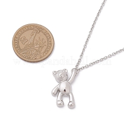 3Pcs 3 Styles 304 Stainless Steel Bear Dog Pendant Necklaces for Women Men&nbsp;NJEW-JN05414