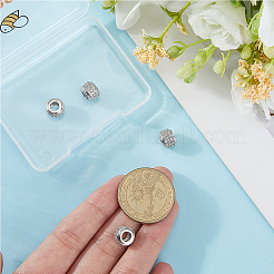 8Pcs Brass Micro Pave Cubic Zirconia Beads&nbsp;ZIRC-BBC0003-55P