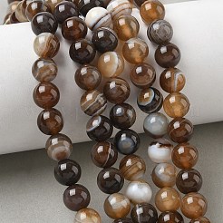 Natural Striped Agate/Banded Agate Bead Strands&nbsp;G-K166-13-8mm-02