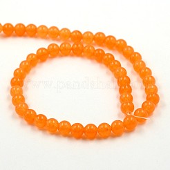 Dyed Natural White Jade Round Bead Strands&nbsp;G-J268-8mm-05