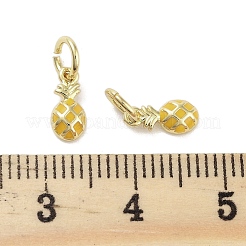 Rack Plating Brass Enamel Charms&nbsp;KK-M293-45G