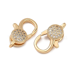 SHEGRACE Brass Micro Pave Clear Cubic Zirconia Lobster Claw Clasps&nbsp;XGRQ58826-762G