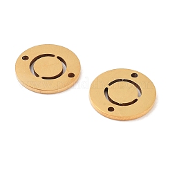 PVD Vacuum Plating 201 Stainless Steel Hollow Flat Round Links&nbsp;FIND-R149-03O-G
