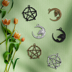 30Pcs 6 Styles Alloy Pendants&nbsp;FIND-FH0007-06