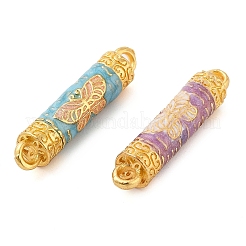Alloy Enamel Column with Butterfly Links Connector Charms&nbsp;ENAM-M008-10G