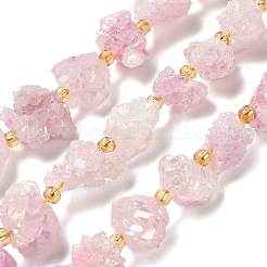 Electroplated Natural Druzy Agate Beads Strands&nbsp;G-G289-02A