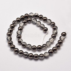 Electroplate Synthetic Crackle Quartz Bead Strands&nbsp;EGLA-J067-8mm-HP01
