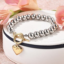 304 Stainless Steel Beaded Stretch Bracelets for Women&nbsp;BJEW-C089-06GP