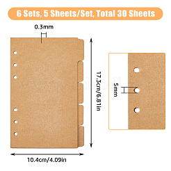 A6 5 Sheets Paper Binder Dividers&nbsp;DIY-WH0308-508A-01