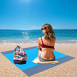Square Waterproof Polyester Picnic Mat with 4 Stakes&nbsp;AJEW-WH20080-37A