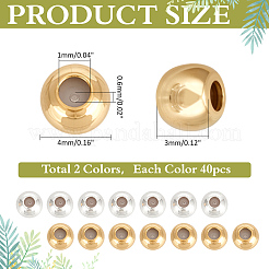80Pcs 2 Colors Brass Beads&nbsp;KK-ME0001-99