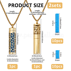 2Pcs 2 Styles Stainless Steel Perfume Bottle Necklaces&nbsp;NJEW-FH0001-29A